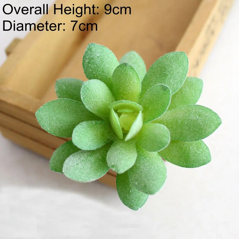 Green Artificial Succulents - Flocking Home Garden Decoration - ZOOMNSTORE