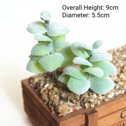 Green Artificial Succulents - Flocking Home Garden Decoration - ZOOMNSTORE