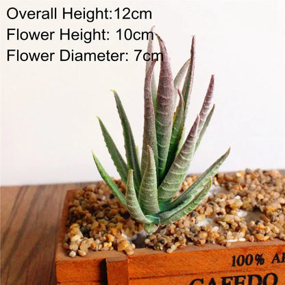 Green Artificial Succulents - Flocking Home Garden Decoration - ZOOMNSTORE
