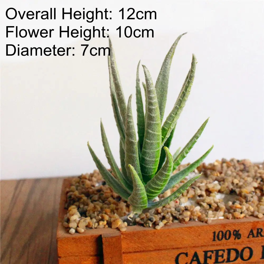 Green Artificial Succulents - Flocking Home Garden Decoration - ZOOMNSTORE