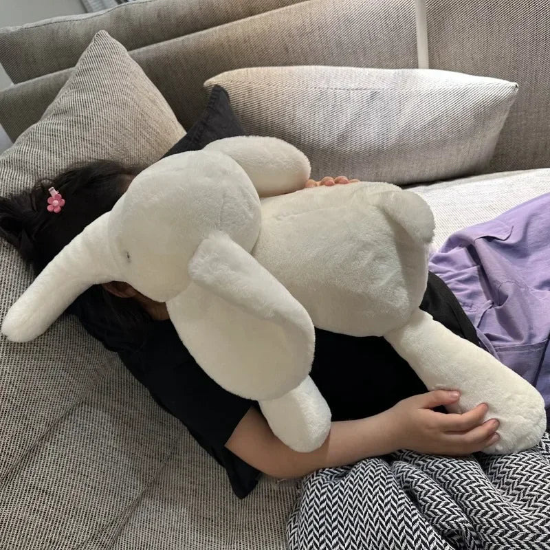 Soft Grey Elephant Plush Toy - Cute Stuffed Animal with Flappy Ears Hugging Pillow for Kids Xmas Gift - ZOOMNSTORE