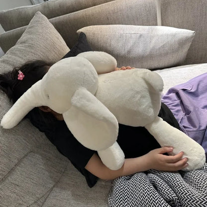 Soft Grey Elephant Plush Toy - Cute Stuffed Animal with Flappy Ears Hugging Pillow for Kids Xmas Gift - ZOOMNSTORE