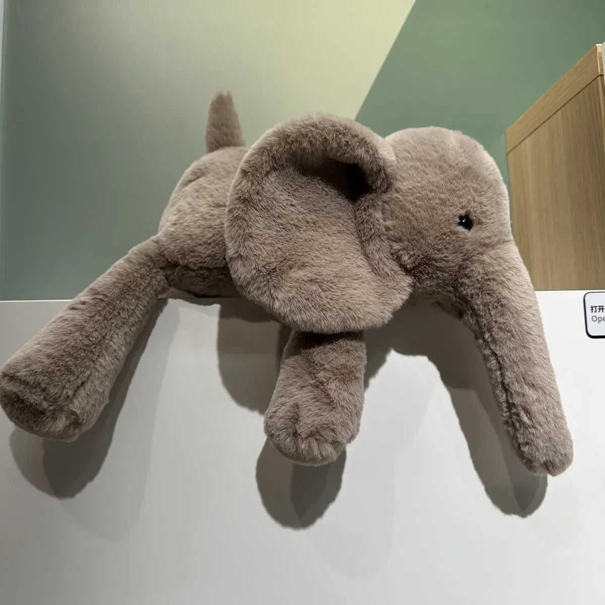 Soft Grey Elephant Plush Toy - Cute Stuffed Animal with Flappy Ears Hugging Pillow for Kids Xmas Gift - ZOOMNSTORE