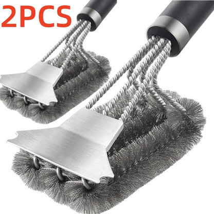Grill Brush Stainless Steel Scraper Tool – Safe, Heat Resistant Deluxe Handle - ZOOMNSTORE