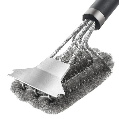 Grill Brush Stainless Steel Scraper Tool – Safe, Heat Resistant Deluxe Handle - ZOOMNSTORE