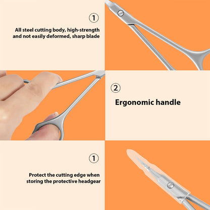 Grooming Scissors - Small Curved Stainless Steel Eyebrow & Manicure Tools for Women - ZOOMNSTORE