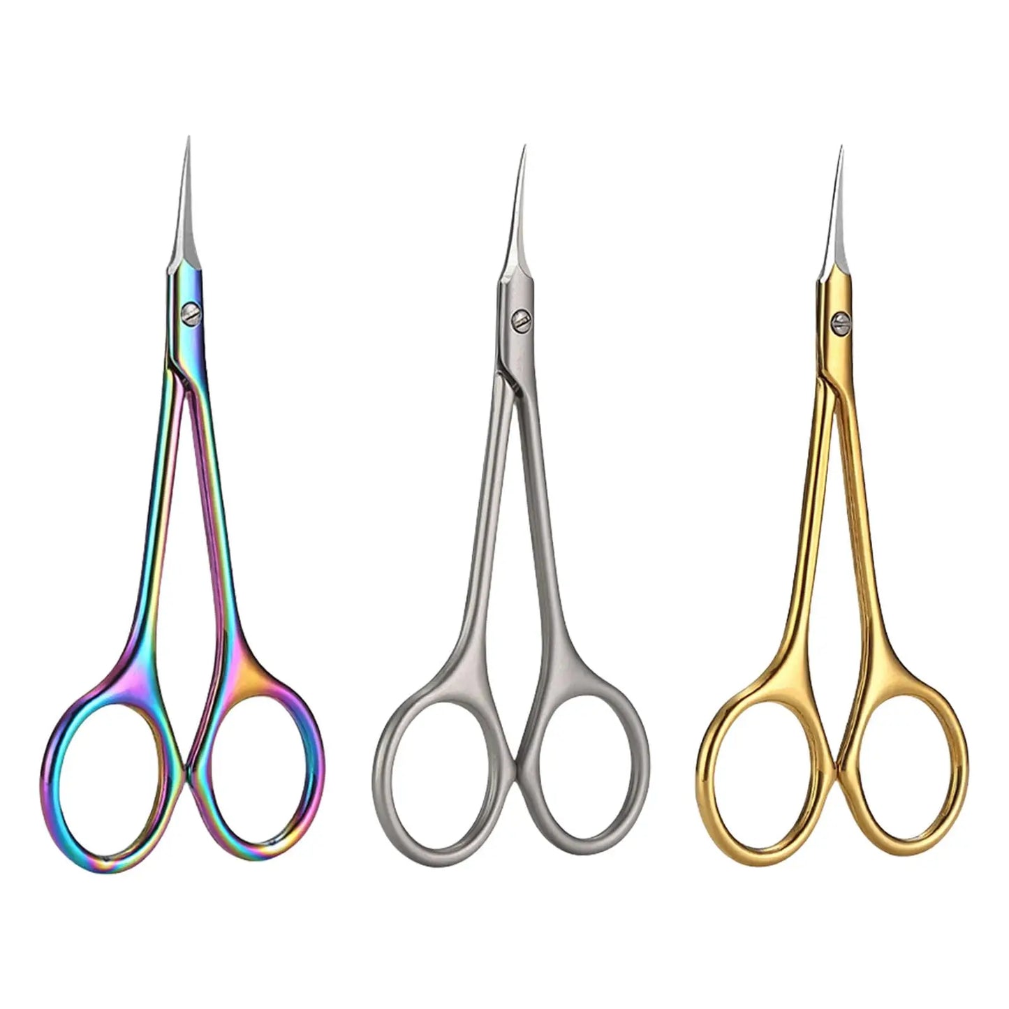Grooming Scissors - Small Curved Stainless Steel Eyebrow & Manicure Tools for Women - ZOOMNSTORE