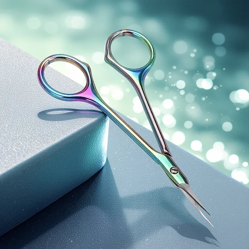 Grooming Scissors - Small Curved Stainless Steel Eyebrow & Manicure Tools for Women - ZOOMNSTORE