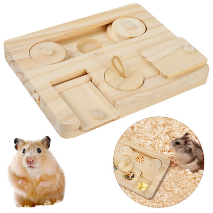 Guinea Pig Foraging Toy | Natural Wood Pet Treat Dispenser & Small Animal Enrichment Puzzle - ZOOMNSTORE