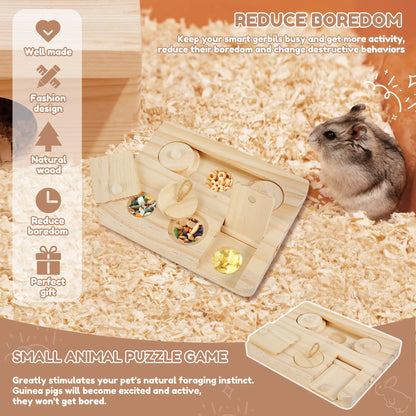 Guinea Pig Foraging Toy | Natural Wood Pet Treat Dispenser & Small Animal Enrichment Puzzle - ZOOMNSTORE
