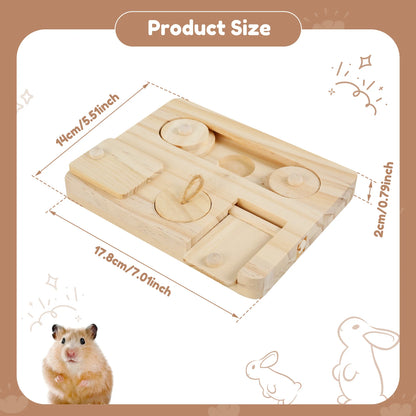 Guinea Pig Foraging Toy | Natural Wood Pet Treat Dispenser & Small Animal Enrichment Puzzle - ZOOMNSTORE