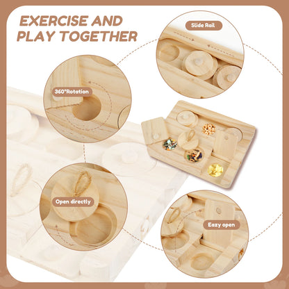 Guinea Pig Foraging Toy | Natural Wood Pet Treat Dispenser & Small Animal Enrichment Puzzle - ZOOMNSTORE