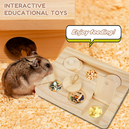 Guinea Pig Foraging Toy | Natural Wood Pet Treat Dispenser & Small Animal Enrichment Puzzle - ZOOMNSTORE