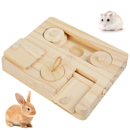 Guinea Pig Foraging Toy | Natural Wood Pet Treat Dispenser & Small Animal Enrichment Puzzle - ZOOMNSTORE