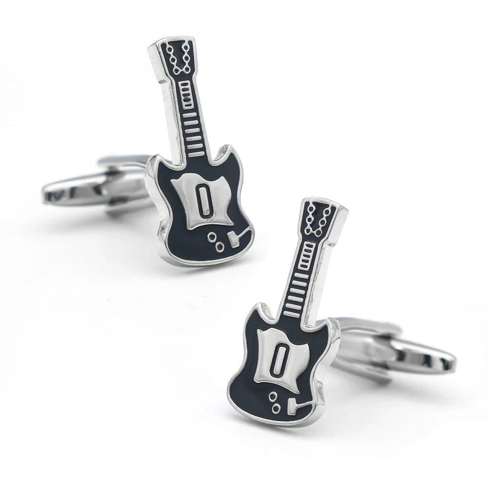 Guitar Cuff Links - Quality Brass Music Instrument Cufflinks for Men - ZOOMNSTORE
