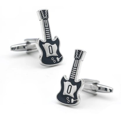 Guitar Cuff Links - Quality Brass Music Instrument Cufflinks for Men - ZOOMNSTORE