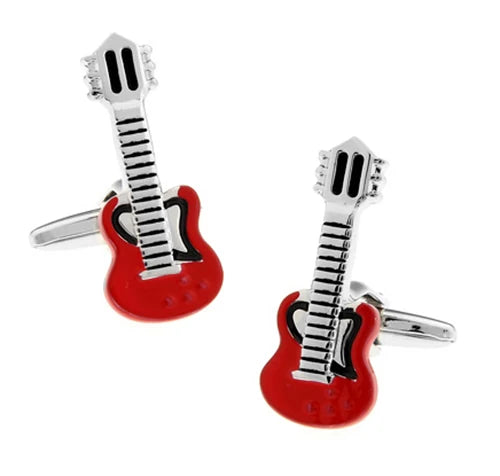 Guitar Cuff Links - Quality Brass Music Instrument Cufflinks for Men - ZOOMNSTORE