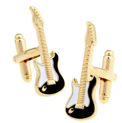 Guitar Cuff Links - Quality Brass Music Instrument Cufflinks for Men - ZOOMNSTORE