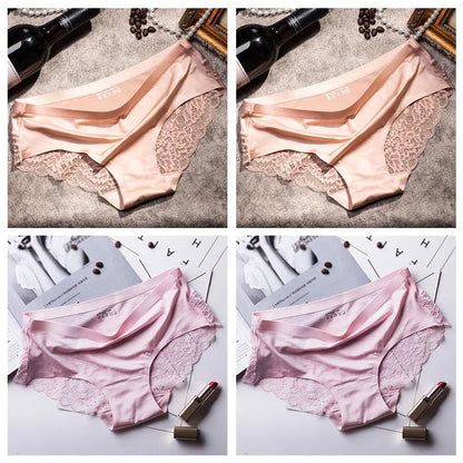 TEXIWAS 4pcs/lot Lace Panties Women Seamless Ladies Underwear Lace Briefs Sexy Panties for Women Comfort Lingerie Plus Size