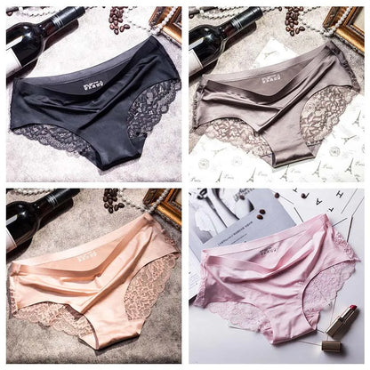 TEXIWAS 4pcs/lot Lace Panties Women Seamless Ladies Underwear Lace Briefs Sexy Panties for Women Comfort Lingerie Plus Size