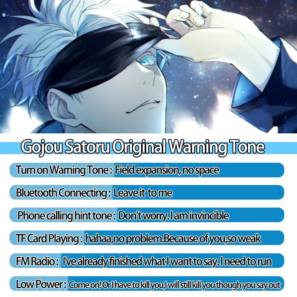 Cosplay Anime Jujutsu Kaisen Gojou Satoru Hint Tone Wireless Bluetooth Headset Head Mounted Plug In Card Mobile Phone Headphones