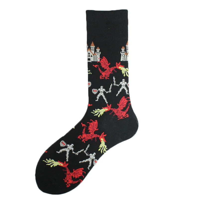 Funny Alien Shark Cotton Socks - Unisex Novelty Crew Socks - ZOOMNSTORE