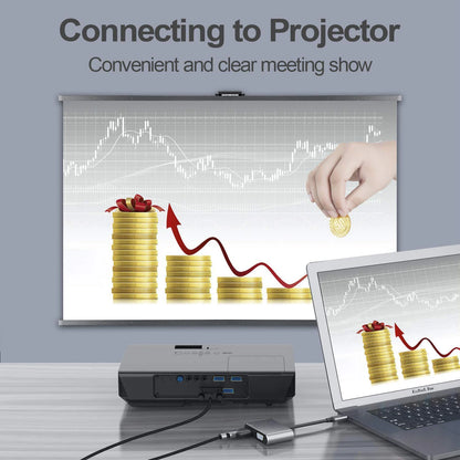 USB C Hub Adapter – 8-in-1 Aluminum Alloy Multiport Docking Station with 4K HDMI, Thunderbolt 3 & RJ45 Ethernet