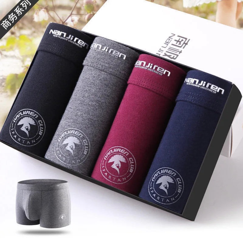 Plus Size Mens Cotton Boxer Shorts - Solid Color Underwear L-6XL