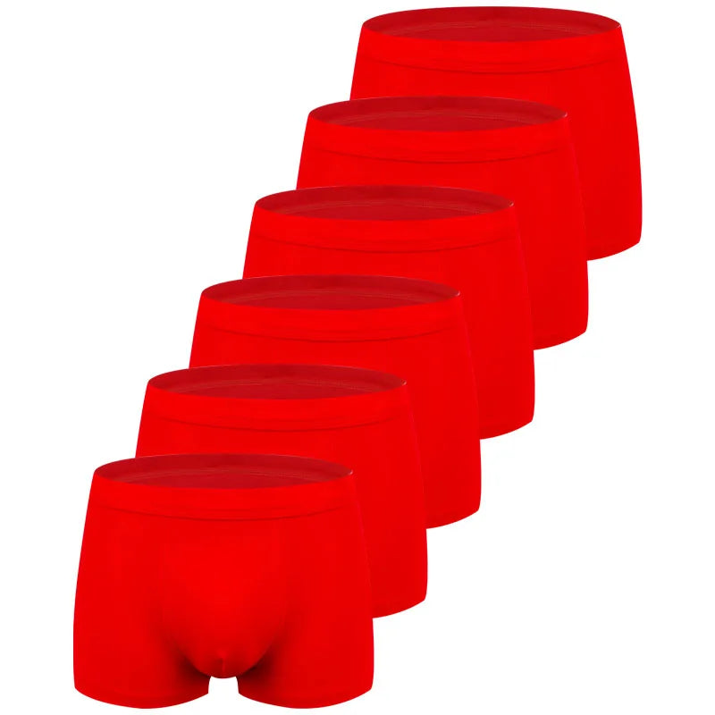 6pcs/Lot Large Size Seamless Underwear Men Solid Cotton Boxer Shorts Men's Panties Breathable Boxers Mens Pack Underpants Man