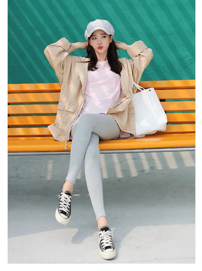 Ribbed Leggings Women - High Waist Cotton Blend Warm Winter Leggings | Casual Threaded Pants