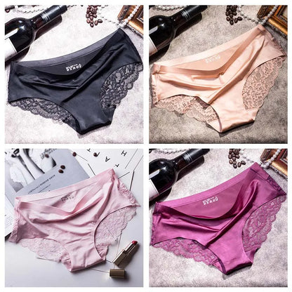 TEXIWAS 4pcs/lot Lace Panties Women Seamless Ladies Underwear Lace Briefs Sexy Panties for Women Comfort Lingerie Plus Size
