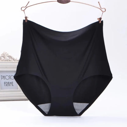 Women's underwear ice silk High waist Seamless Panties soft Lingerie Slimming Abdomen In Hip Lift plus size Breathable Briefs