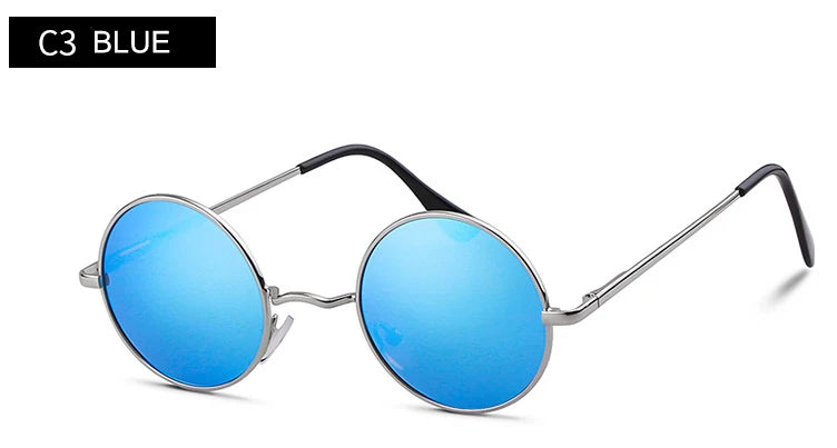 Vintage Round Sunglasses – Polarized UV Protection Metal Frame Eyewear for Men & Women