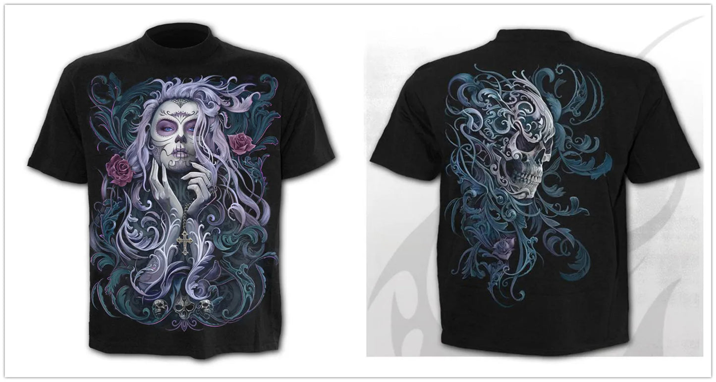 Mens 3D Skull T-Shirt - Punk Summer Streetwear Top O-neck Sizes XXS-5XL - ZOOMNSTORE