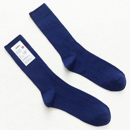 Mens Cotton Knitting Socks - Casual Stretch Ribbed Business Socks