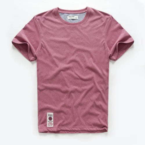 Men's T-shirt Cotton Solid Color t shirt Men Causal O-neck Basic Tshirt Male High Quality Classical Tops