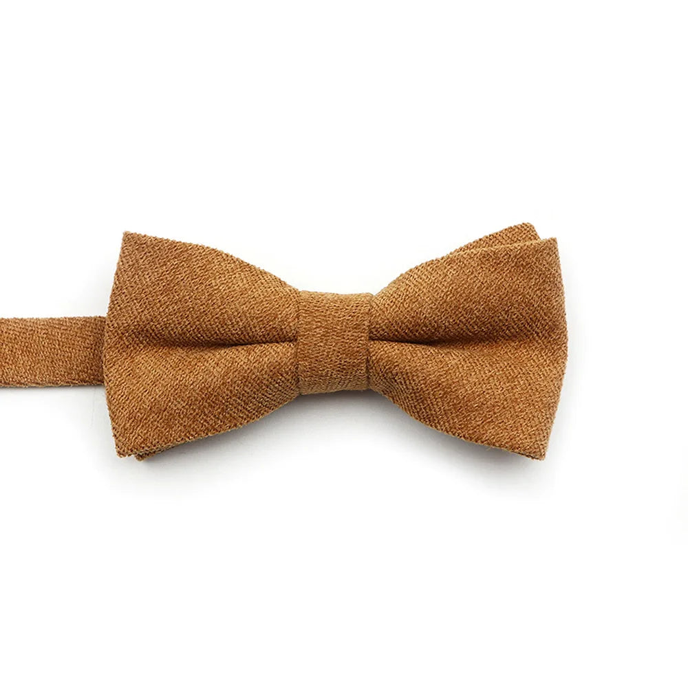 Solid Color Suede Bow Tie - Classic Men  Kids Bowknot for Weddings