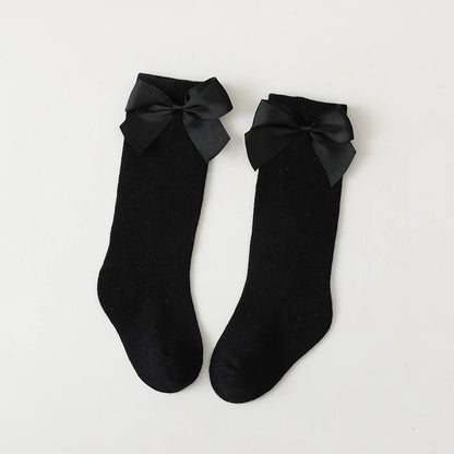 New Brand Baby Toddlers Socks Autumn Winter Children Girls Knee High Long Sock Cotton Big Bow Spanish Style Kids Floor Socks