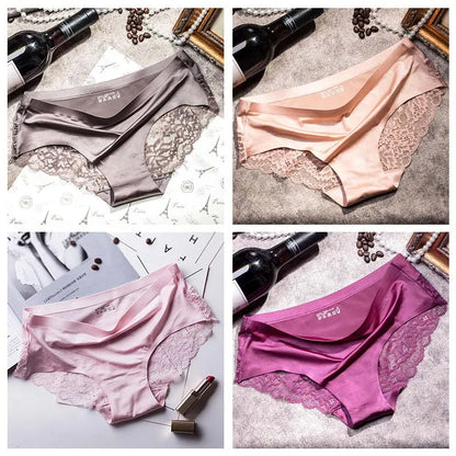 TEXIWAS 4pcs/lot Lace Panties Women Seamless Ladies Underwear Lace Briefs Sexy Panties for Women Comfort Lingerie Plus Size