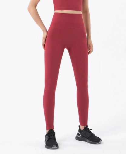 SOISOU Nylon Yoga Pants Gym Leggings Women Girl Fitness Soft Tights High Waist Elastic Breathable No T Line Sports Pants