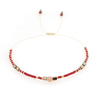 Boho Semi-Precious Stone Bracelet - Amber  Black Gallstone Fashion Gift for Women - ZOOMNSTORE
