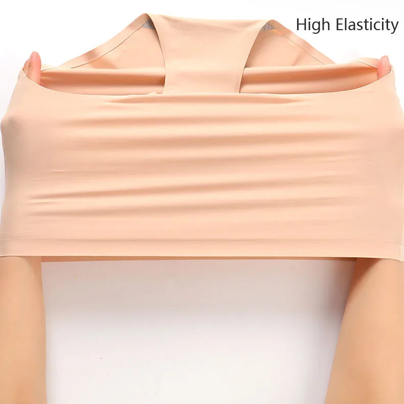 Women's underwear ice silk High waist Seamless Panties soft Lingerie Slimming Abdomen In Hip Lift plus size Breathable Briefs