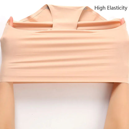 Women's underwear ice silk High waist Seamless Panties soft Lingerie Slimming Abdomen In Hip Lift plus size Breathable Briefs
