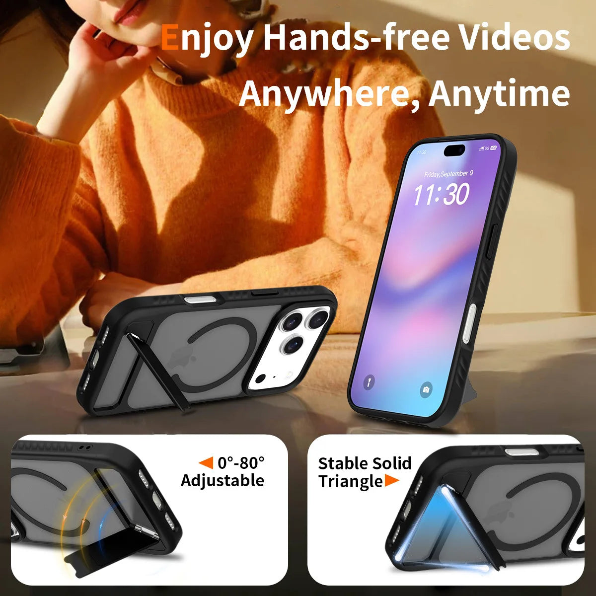 Fengshang Magnetic Stand Case for iPhone 17 Pro - Invisible Protective Cover - ZOOMNSTORE
