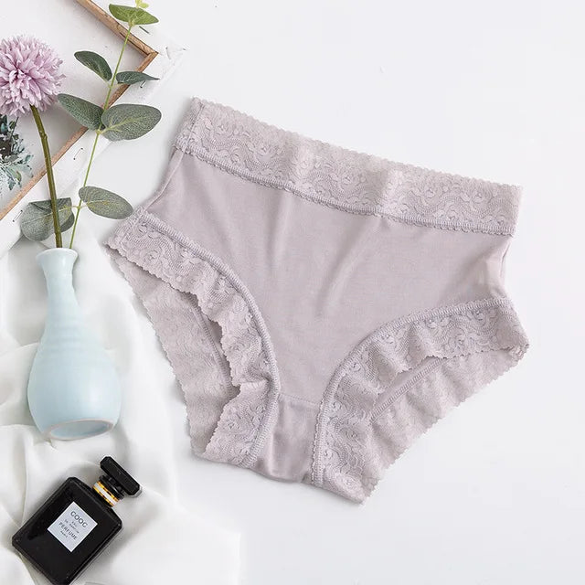 Natural silk high waist Briefs big plus size underwear women transparent seamless woman panties bragas mujer panty