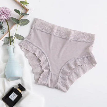 Natural silk high waist Briefs big plus size underwear women transparent seamless woman panties bragas mujer panty