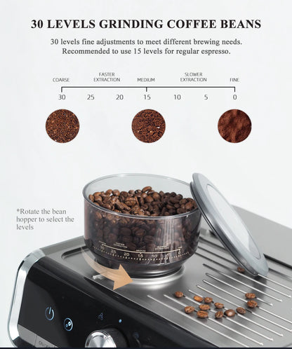 HiBREW Barista Pro Espresso Machine - 20 Bar Bean to Cup Coffee Maker for Cafes and Restaurants - ZOOMNSTORE