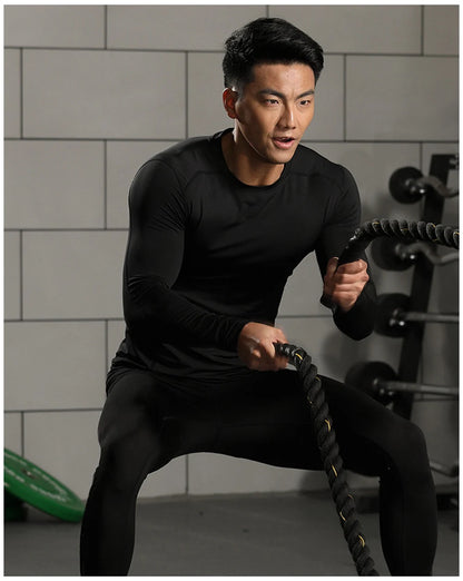Quick Dry Men's Thermal Underwear Sets Running Compression Sport Suits Basketball Tights Clothes Gym Fitness Jogging Sportswe