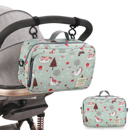 Baby Stroller Bag Waterproof Portable Outing Travel Mummy Bag Multifunction Diaper Bottle Storage Hanging Bag Pram Organizer