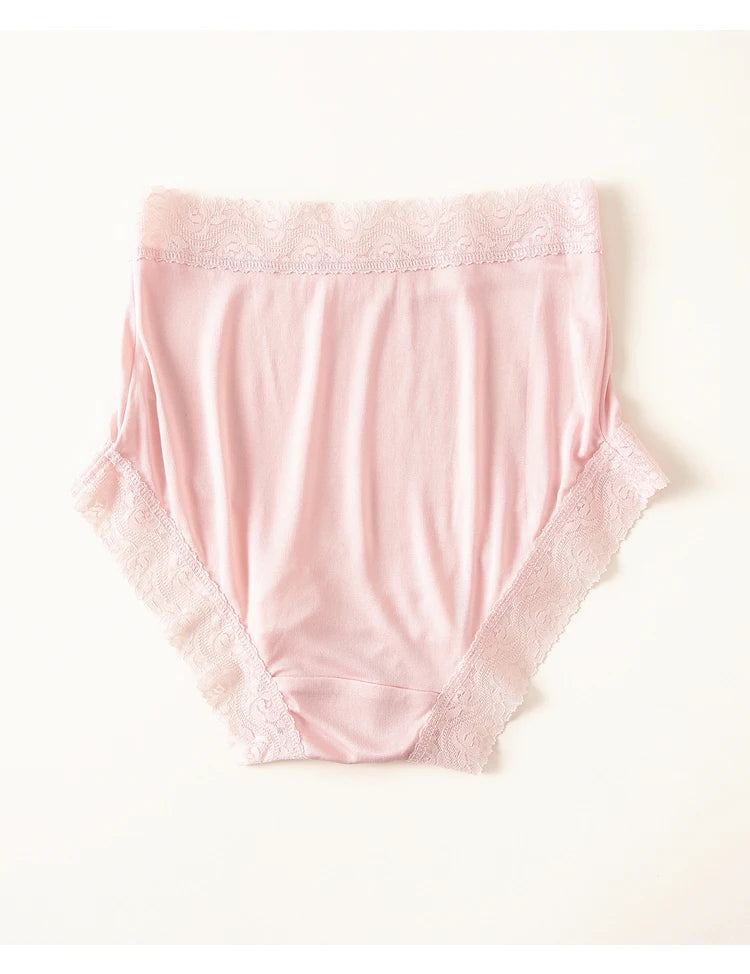Natural silk high waist Briefs big plus size underwear women transparent seamless woman panties bragas mujer panty